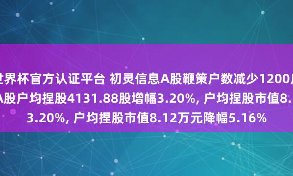世界杯官方認(rèn)證平臺 初靈信息A股鞭策戶數(shù)減少1200戶降幅3.05%, 招引A股戶均捏股4131.88股增幅3.20%, 戶均捏股市值8.12萬元降幅5.16%