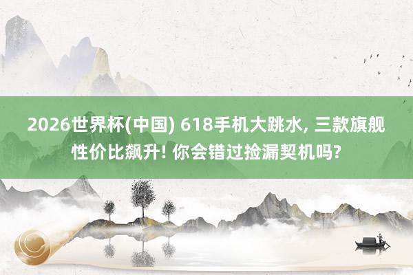 2026世界杯(中國) 618手機大跳水, 三款旗艦性價比飆升! 你會錯過撿漏契機嗎?
